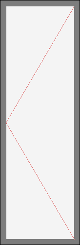 Дверь на балкон «Хрущевка» (серии 1-335, 507, 510, 511 и 515/5). Размер 680x2070 (Ш х В, мм.). Типовая схема открывания.
