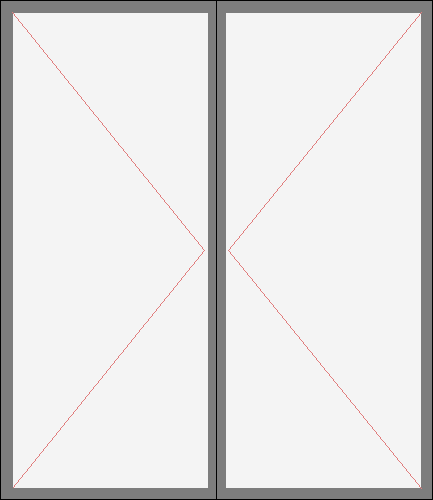 Окно двустворчатое «Хрущевка» (серии 1-510, 1-511 и 1-515/5). Размер 1300x1500 (Ш х В, мм.). Типовая схема открывания.