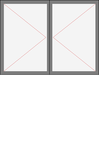 Окно двустворчатое, кухня для серии 1-515/9. Размер 1490x1130 (Ш х В, мм.). Типовая схема открывания.
